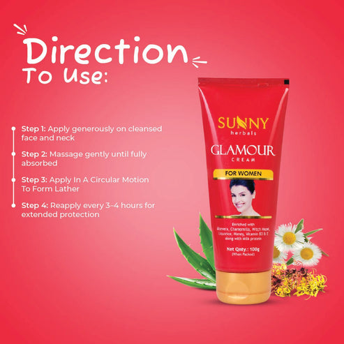 Sunny Herbals Glamour Cream for Smooth & Supple Skin | For Women