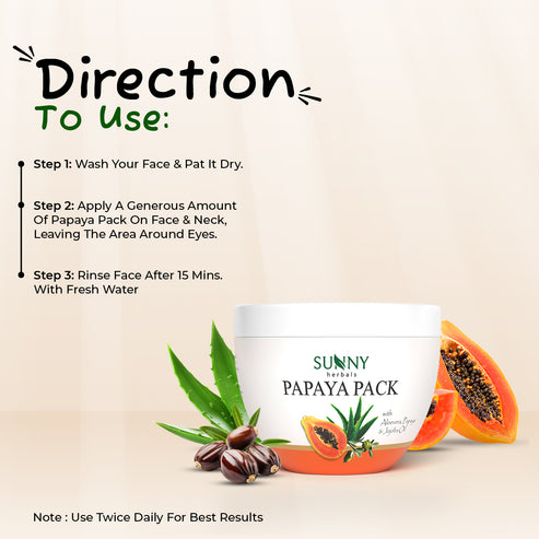 Sunny Herbals Papaya Pack with Aloevera and Papaya Jojoba Oil - 150gm
