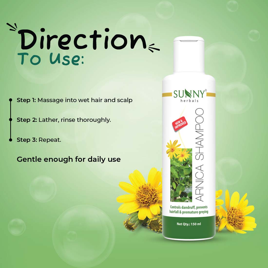 Sunny Herbals Arnica Shampoo with Extra Conditioners for Clean & Conditioned Hair Care Shampoo