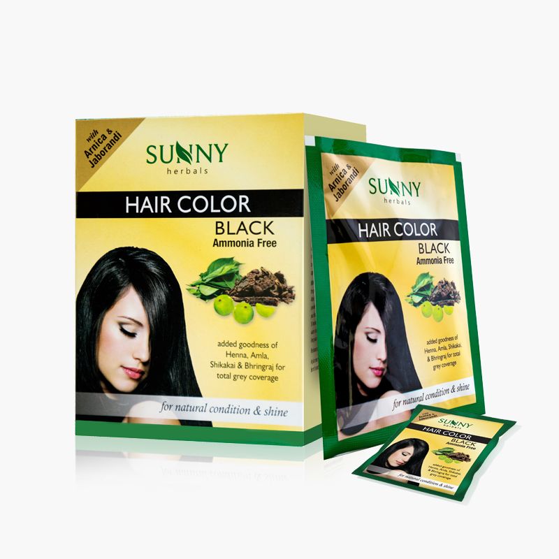 Sunny Herbals Hair Color 6 or 12 Sachets Black